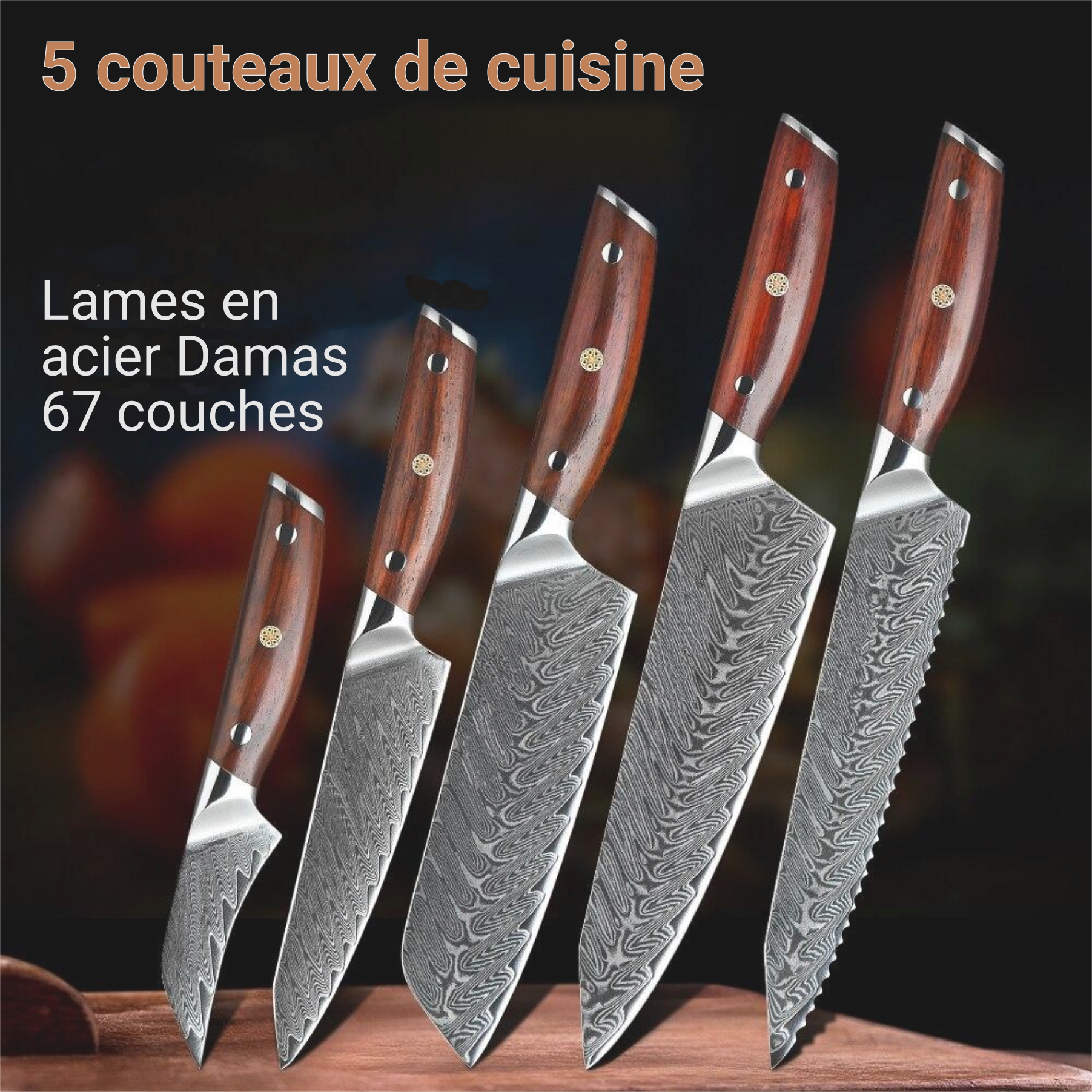 Couteau de chef - Couteaux De Chef Damas Vg10 Couteau De Cuisine
