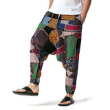 Pantalon sarouel pour hommes en coton à motifs
