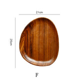 Jeu de plateaux et d'assiettes en bois massif d'acacia fabriqués à la main