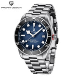 Black bezel 42 mm automatic watch sapphire glass for men