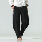 Men's  black linen-coton pants