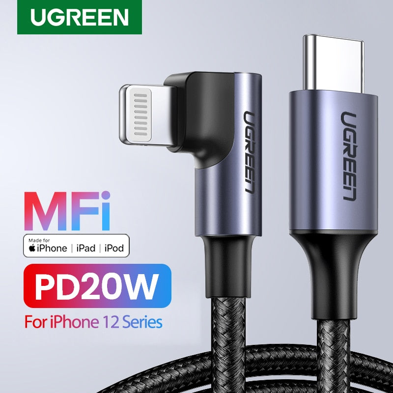 MFi PD20W USB cable for fast charging and data transfer, usb-c to Lightning  charger cord for iPhones (8 to 12 Pro Max), Mini Pro Max, iPad pro and