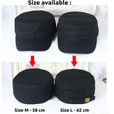 Size cap for military style cap for women and men