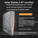 Fendoir acier damas 67 couches 