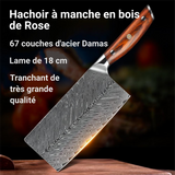 Hachoir en bois de rose et acier damas