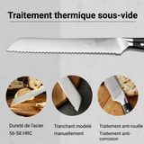 Couteau à pain en acier allemand manche en bois d'ébène